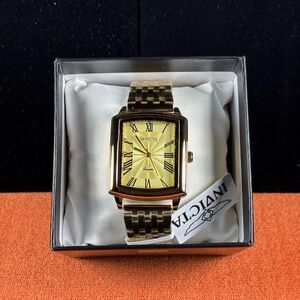 Invicta Men’s Celestial Draco Gold Rectangular Watch with Roman Numerals